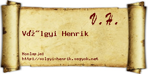 Völgyi Henrik névjegykártya