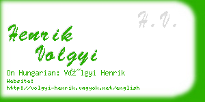 henrik volgyi business card